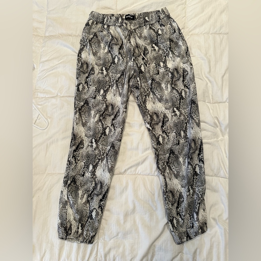 Express Snakeskin joggers.